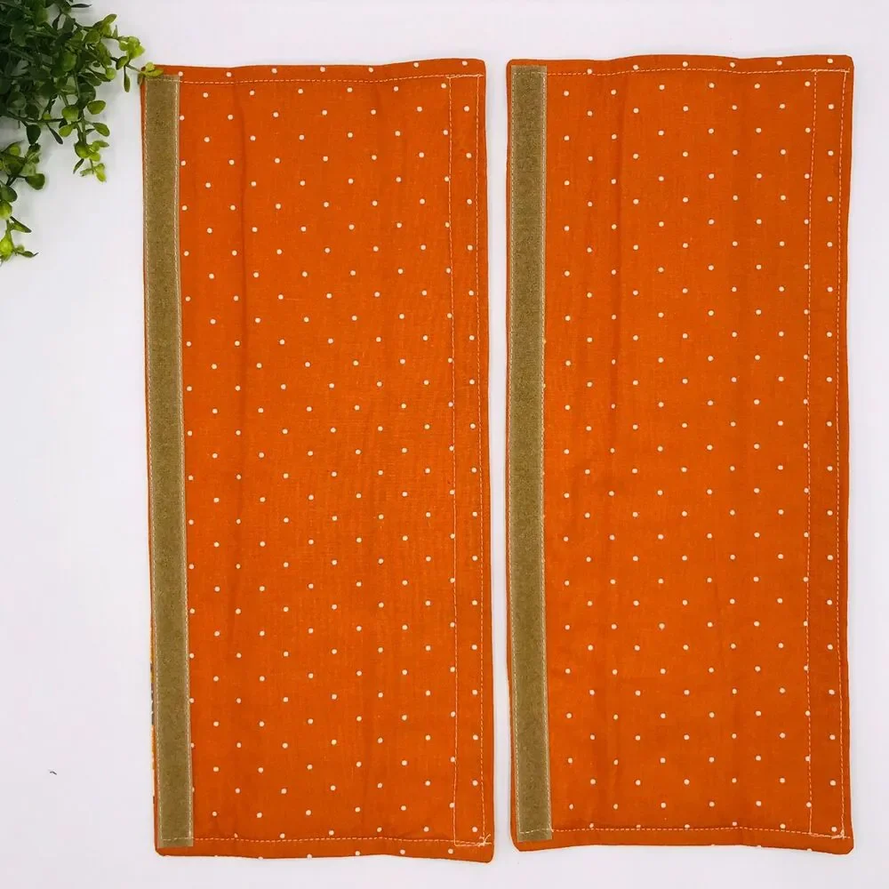 Set of 2 Refrigerator Handle Covers, Reversible, Fall Florals Orange 14x5